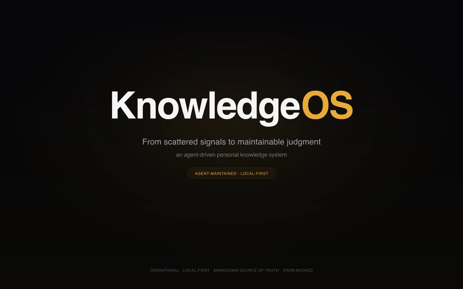 KnowledgeOS concept showing fragmented sources becoming structured knowledge outputs